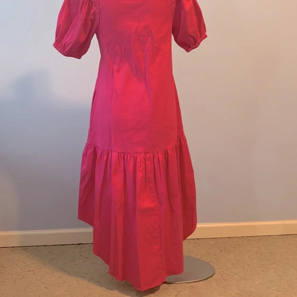 INC International concepts size PS high low Pink puff sleeve dress spring easter - Picture 6 of 10